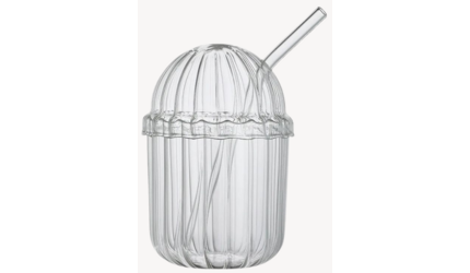 Ijskoffie Glas met rietje en deksel - 500 ML