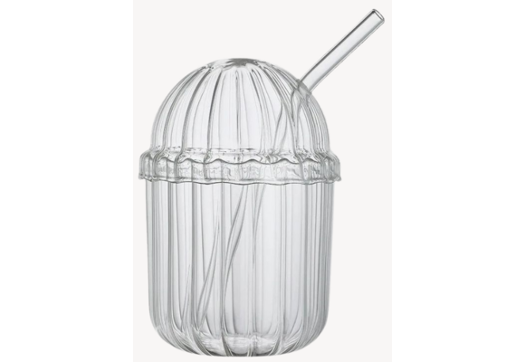 Ijskoffie Glas met rietje en deksel - 500 ML