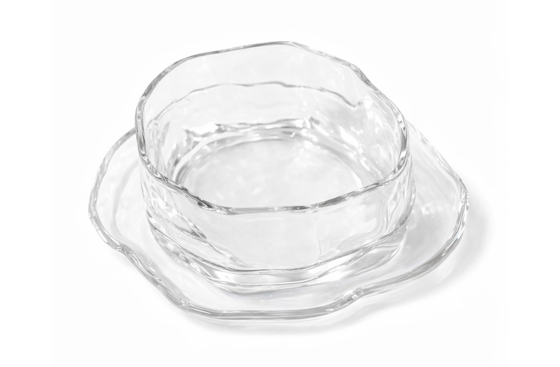 Wavy schaaltjes met onderzetters - 12 delig