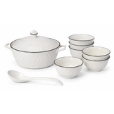 Soep Set Harira - Wit/Zilver | 6 persoons