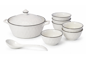 Soep Set Harira - Wit/Zilver | 6 persoons