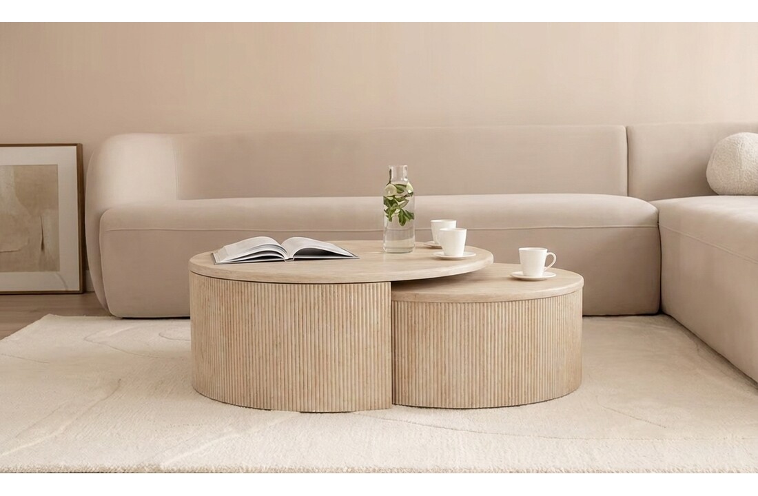 Salontafel Carrara - Set van 2 - Travertin