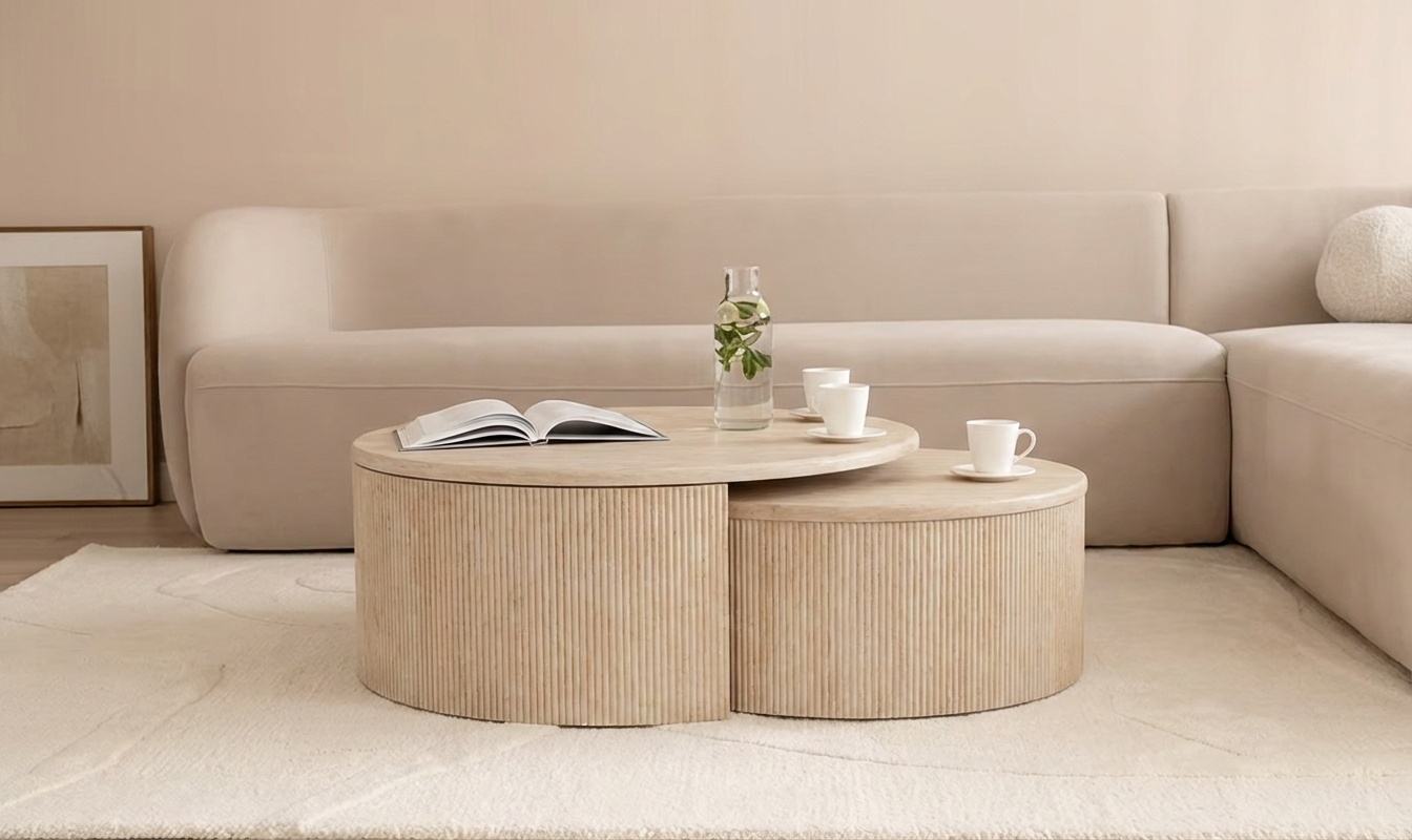 Salontafel Carrara - Set van 2 - Travertin