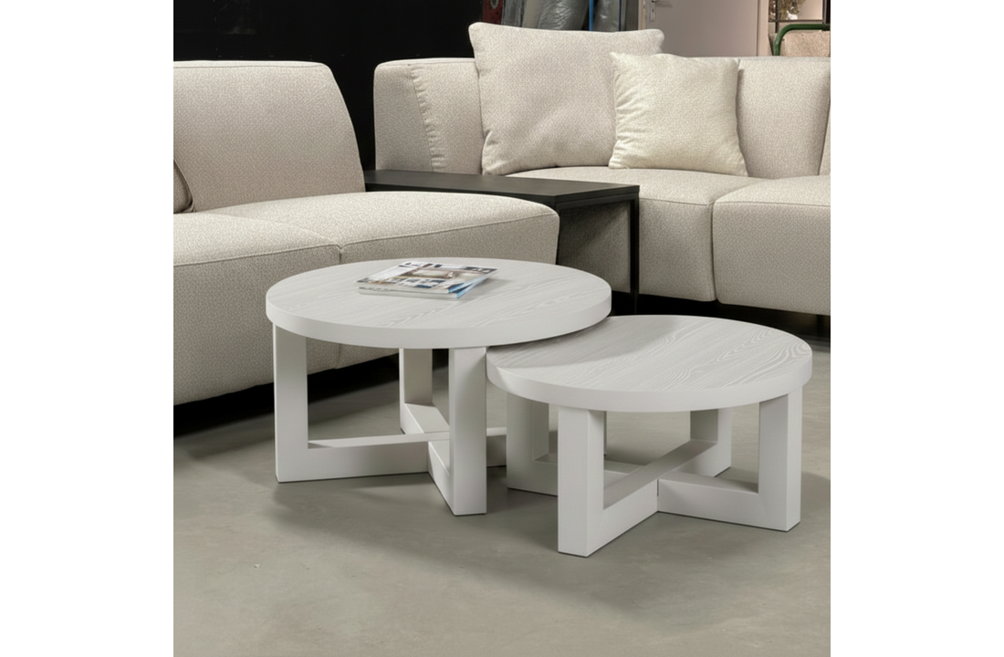 Salontafel Capri Beige - set van 2 - eiken gefineerd