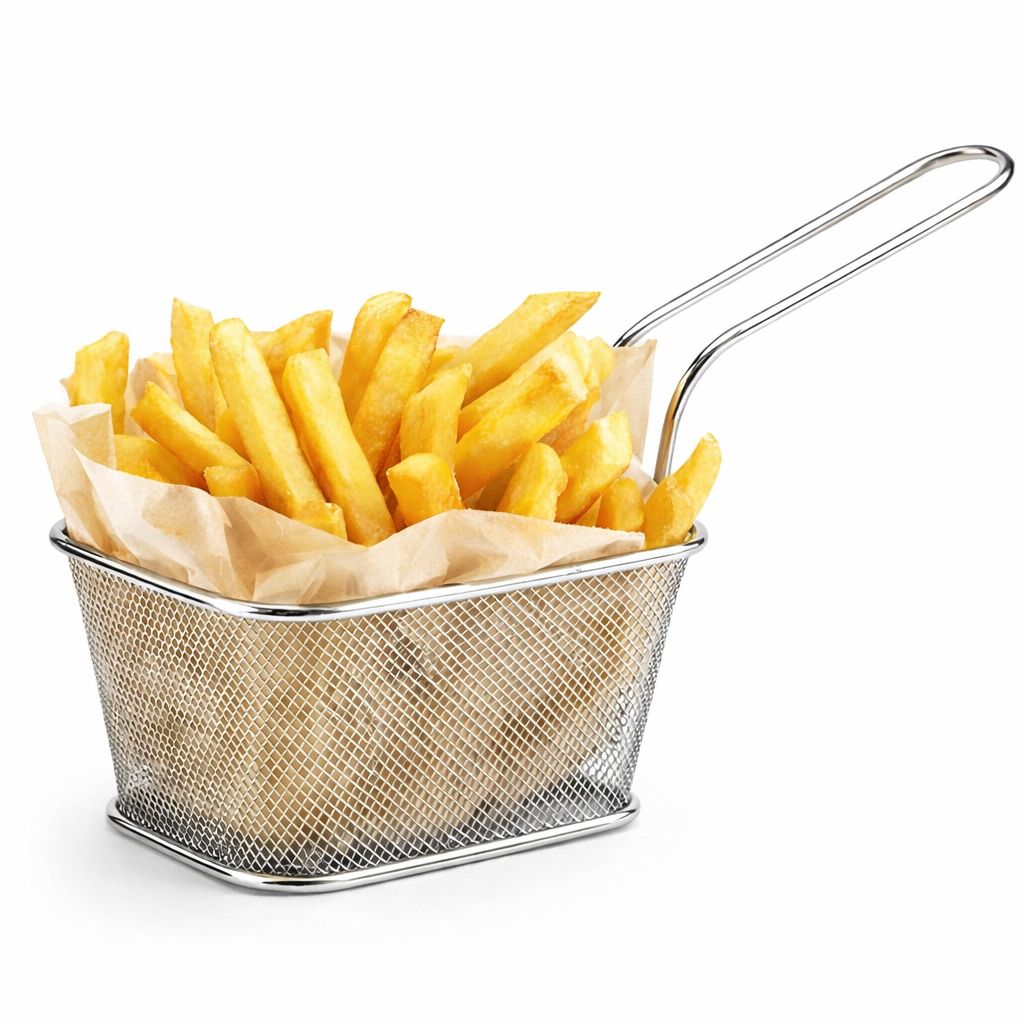 Serveermandje/Frietmandje RVS met Handvat