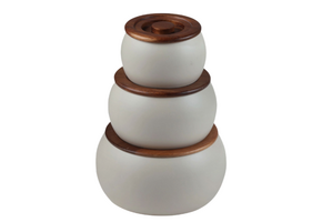 Luxe Bewaarpotten set Terra | 3 delig - Acaciahout