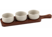 Serveerplank met 3 schaaltjes Terra - Acacia hout