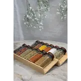 Kruidenpotjes Set – Complete 12-Delige Keukenopslag met Stijlvol Houten Rek