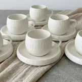 Koffieset Chubby Lines - 12 delig | 200 ml