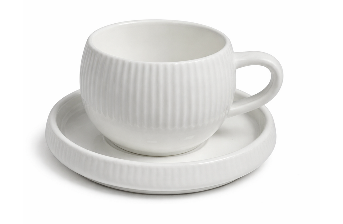 Koffieset Chubby Lines - 12 delig | 200 ml