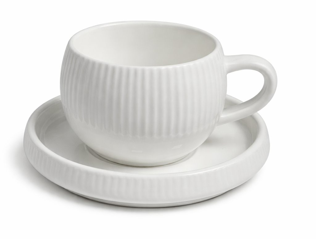 Koffieset Chubby Lines - 12 delig | 200 ml