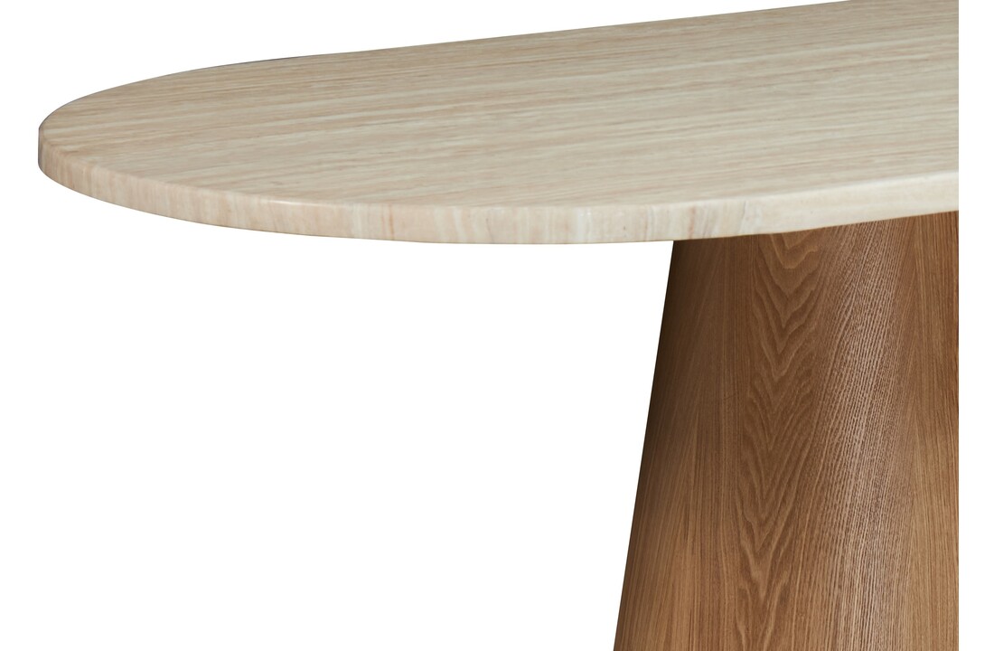Eettafel Atlanta - Travertin marmer | Eiken