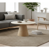 Salontafel Atlanta - Travertin marmer | Eiken