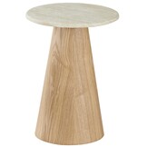 Bijzettafel Atlanta - Travertin marmer | Eiken