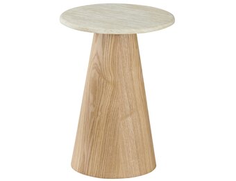 Bijzettafel Atlanta - Travertin marmer | Eiken