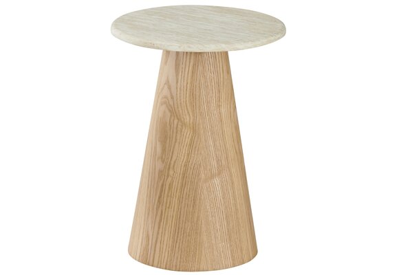 Bijzettafel Atlanta - Travertin marmer | Eiken