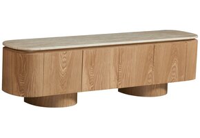 Tv-meubel - Atlanta - Travertin marmer | Eiken