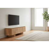 Tv-meubel - Atlanta - Travertin marmer | Eiken - L180 x B40 x H50 cm