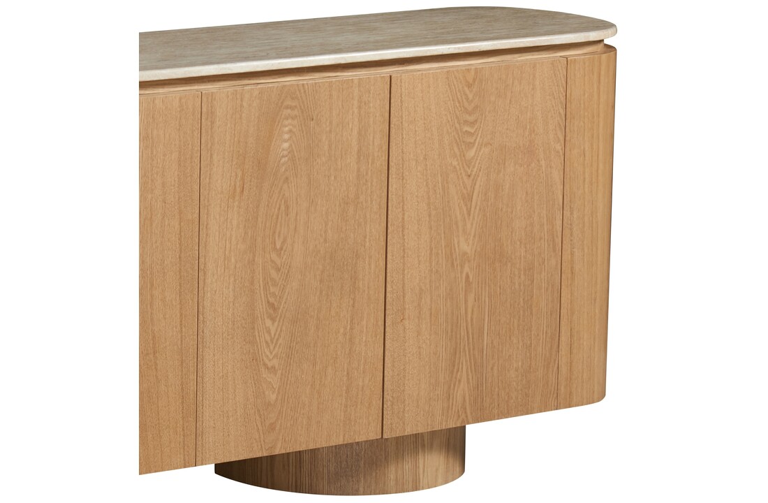 Dressoir - Atlanta - Travertin marmer | Eiken - L200 x B40 x H80 cm