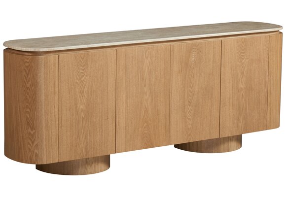 Dressoir - Atlanta - Travertin marmer | Eiken