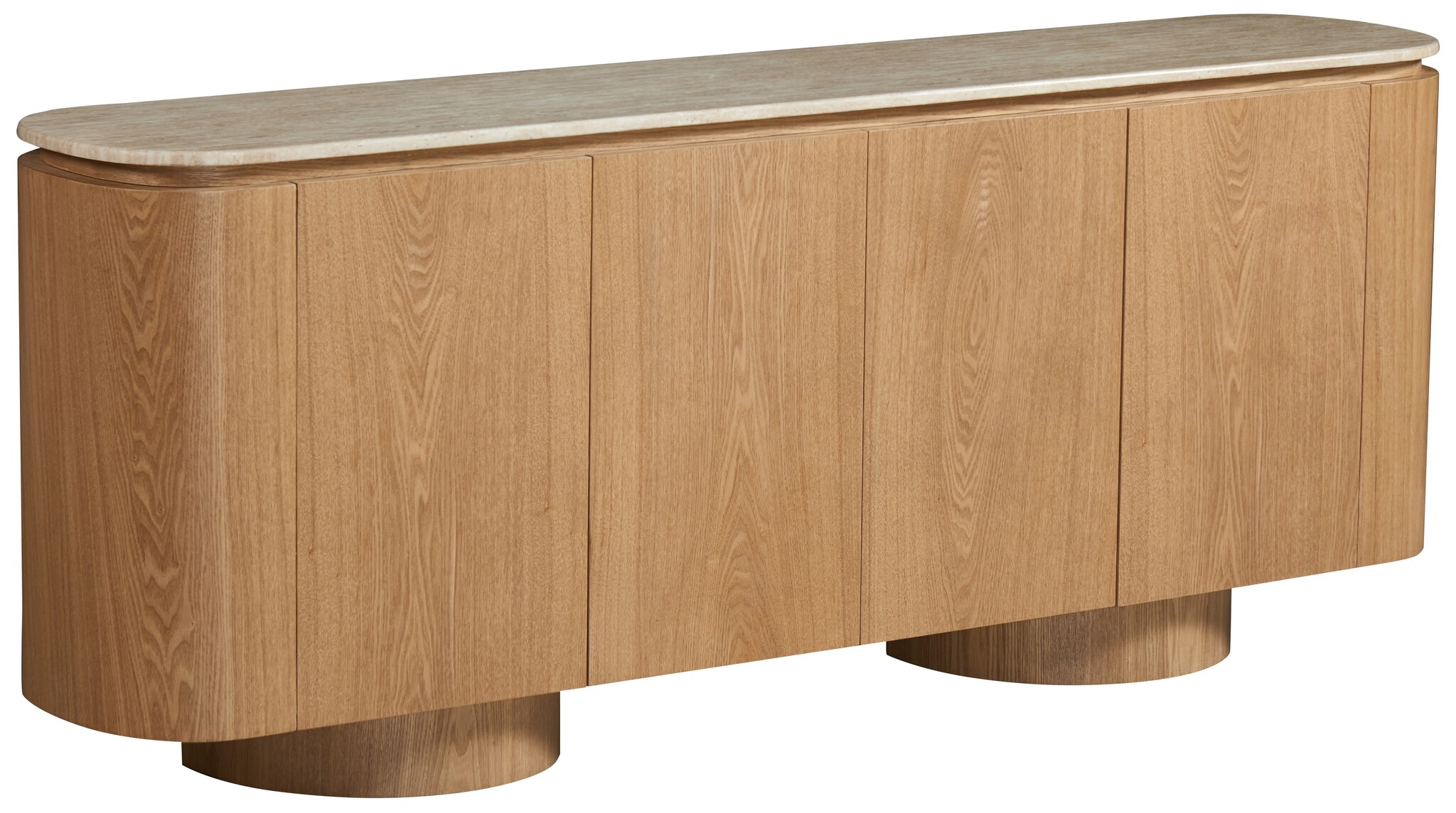 Dressoir - Atlanta - Travertin marmer | Eiken - L200 x B40 x H80 cm