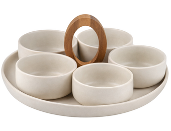 Borrelset Terra | 6 delig - Acaciahout