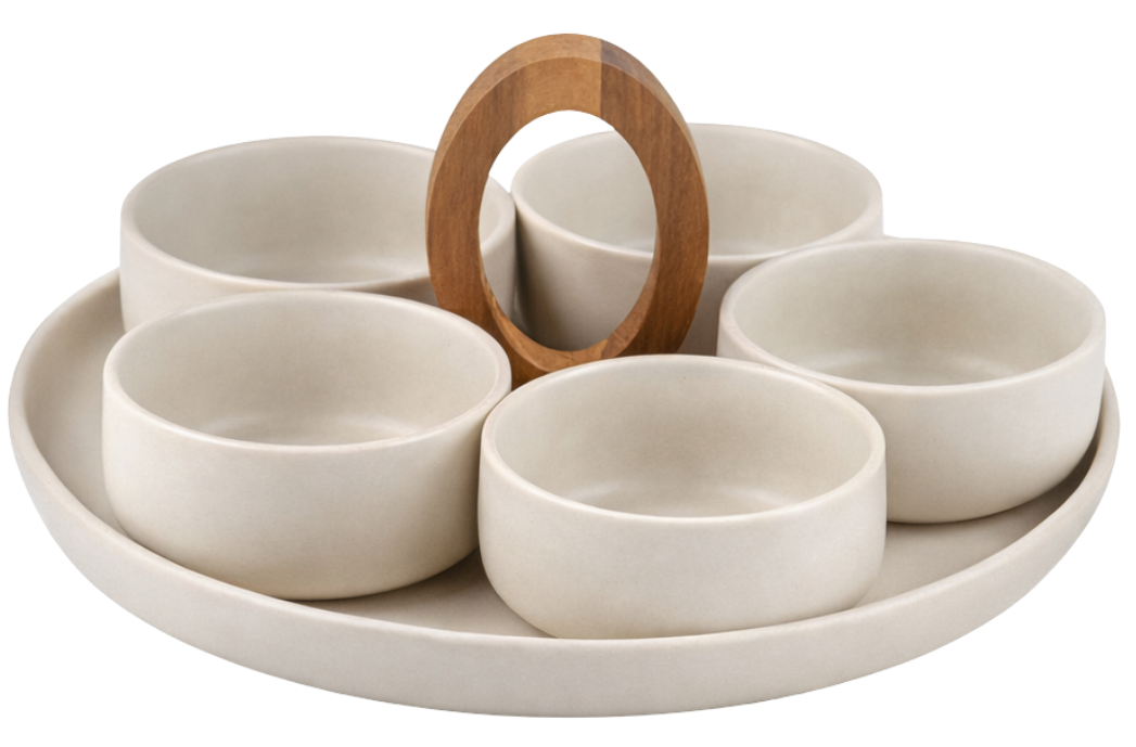 Borrelset Terra | 6 delig - Acaciahout