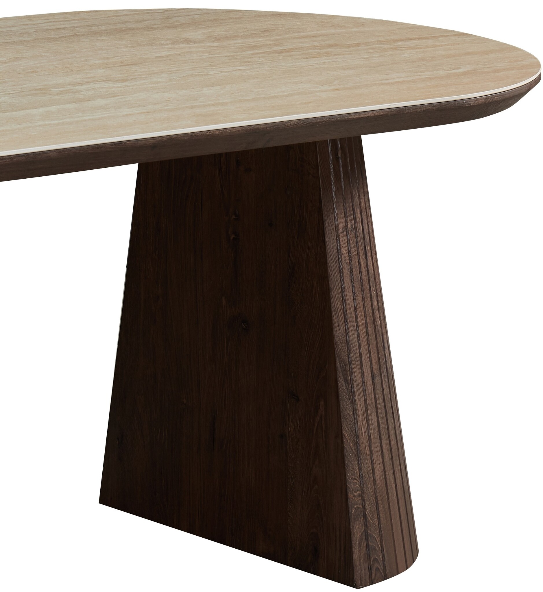 Eettafel Helsinki - Bruin / Keramiek Travertinlook - L200 x B90 x H76 cm