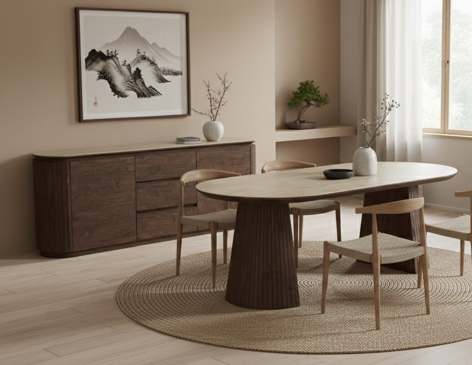 Eettafel Helsinki - Bruin / Keramiek Travertinlook - L200 x B90 x H76 cm