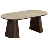 Salontafel Helsinki - Bruin / Keramiek Travertinlook - L120 x B60 x H45 cm