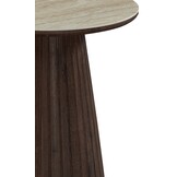 Bijzettafel Helsinki - Bruin / Keramiek Travertinlook - Ø 55 cm x H50 cm