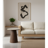 Bijzettafel Helsinki - Bruin / Keramiek Travertinlook - Ø 55 cm x H50 cm