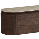 Tv-meubel Helsinki - Zwevend - Bruin / Keramiek Travertinlook - L200 x B40 x H35 cm