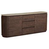 Dressoir Helsinki - Bruin / Keramiek Travertinlook - L200 x B40 x H80 cm