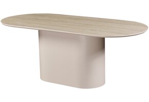 Eettafel Como - Mat Beige - Keramiek - ovaal