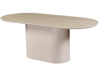 Eettafel Como - Mat Beige - Keramiek - ovaal