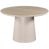 Eettafel Como -  Mat Beige - Keramiek (travertin look) - rond - Ø120x76 cm