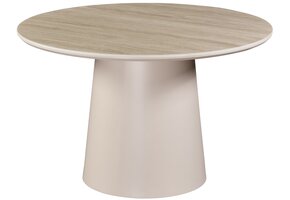 Eettafel Como - Mat Beige - Keramiek - rond
