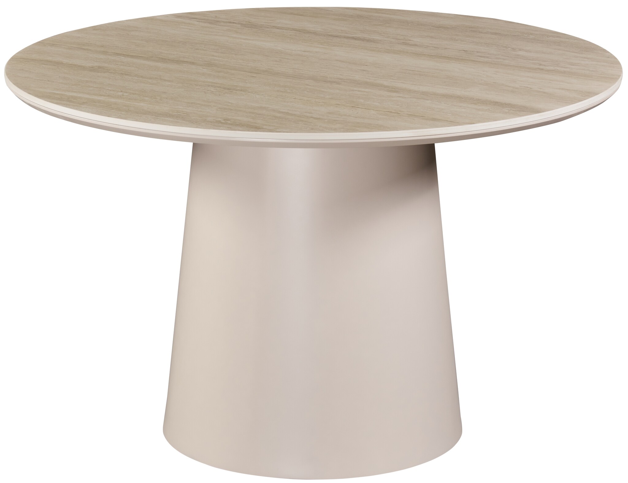 Eettafel Como -  Mat Beige - Keramiek (travertin look) - rond - Ø120x76 cm