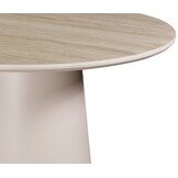Eettafel Como -  Mat Beige - Keramiek (travertin look) - rond - Ø120x76 cm