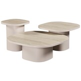 Eettafel Como -  Mat Beige - Keramiek (travertin look) - Set van 3