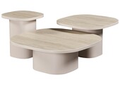 Salontafel Como - Mat Beige - Keramiek - Set van 3