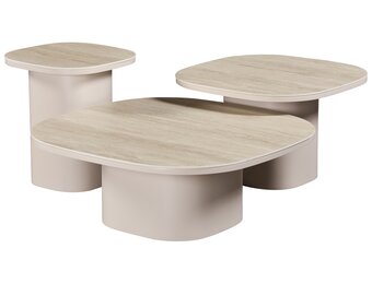 Salontafel Como - Mat Beige - Keramiek - Set van 3