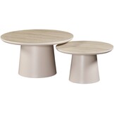 Eettafel Como -  Mat Beige - Keramiek (travertin look) - Set van 2