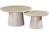 Salontafel Como - Mat Beige - Keramiek - Set van 2