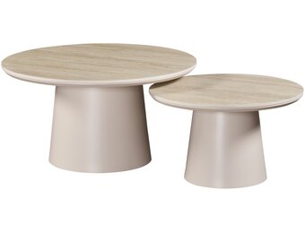 Salontafel Como - Mat Beige - Keramiek - Set van 2