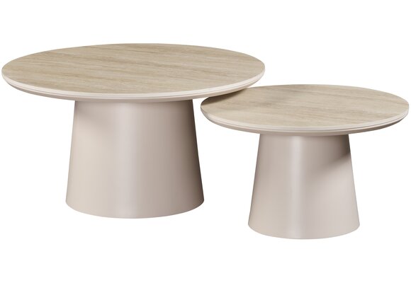 Salontafel Como - Mat Beige - Keramiek - Set van 2