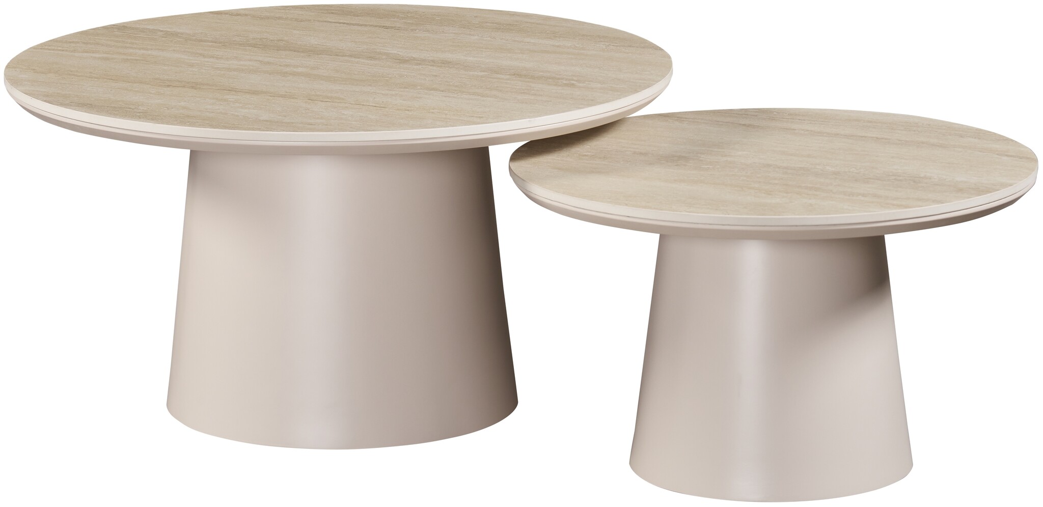 Eettafel Como -  Mat Beige - Keramiek (travertin look) - Set van 2