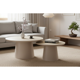Eettafel Como -  Mat Beige - Keramiek (travertin look) - Set van 2