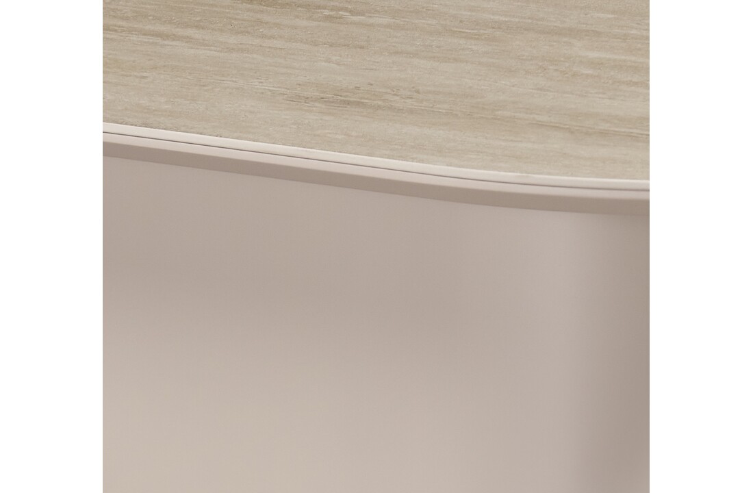 Salontafel Como -  Mat Beige - Keramiek (travertin look) - Ovaal